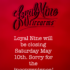 CLOSING TOMORROW!